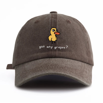 GOT ANY GRAPES Print Washed Baseball Cap For Adults