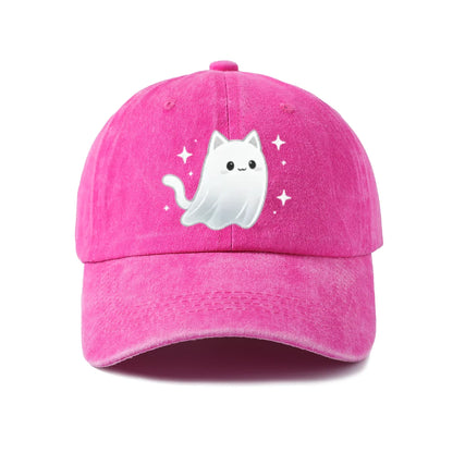 Cute Ghost Cat Graphic Baseball Cap