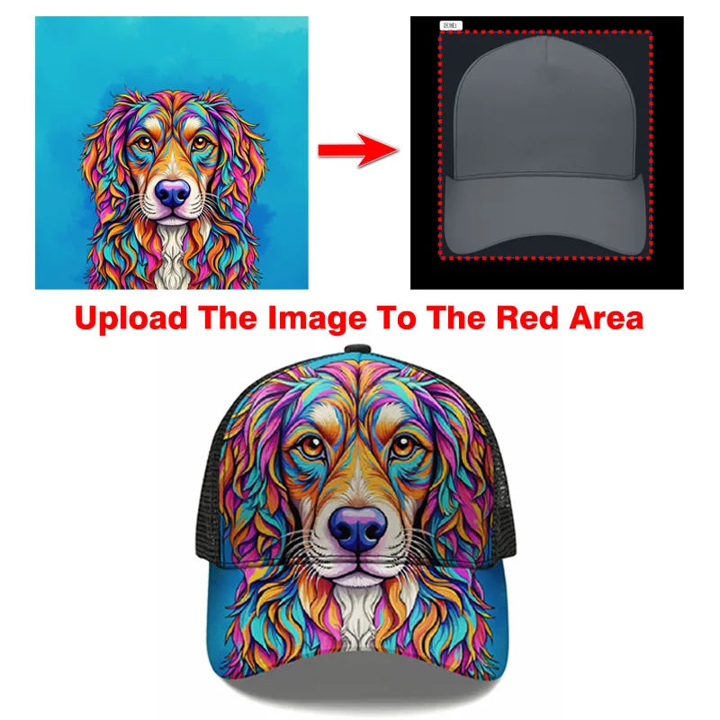 Atlas Mountain Dog Aidi Custom Flat Brim Cap Sun Hat Baseball Hat
