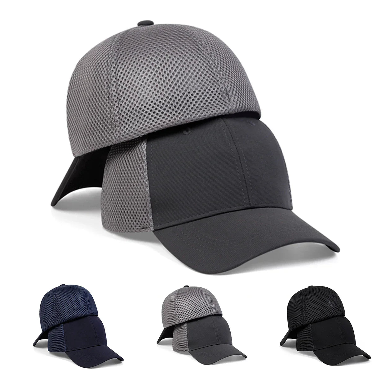 Unisex Solid Color Breathable Baseball Net Caps