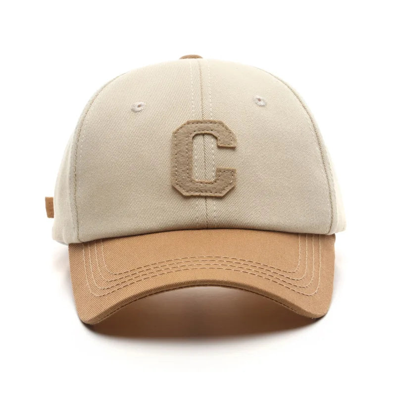 Unisex Cotton Baseball Cap For Women And Men Casual Fashion Letter C
