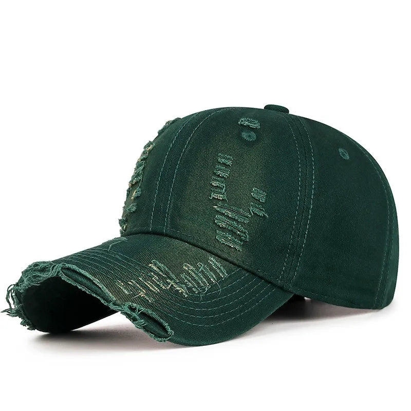Cool Fashion Women Men Ripped Denim Cotton Baseball Cap Male Female Four Seasons