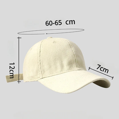 60-65cm Solid Color Lamp Core Plush Hat Casual Big Headed Men's Style Baseball Hat