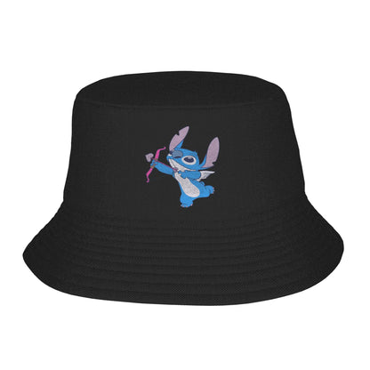 Trendy Stitch Falling in Love Bucket Hat Woman Packable Outdoor Lilo and Stitch