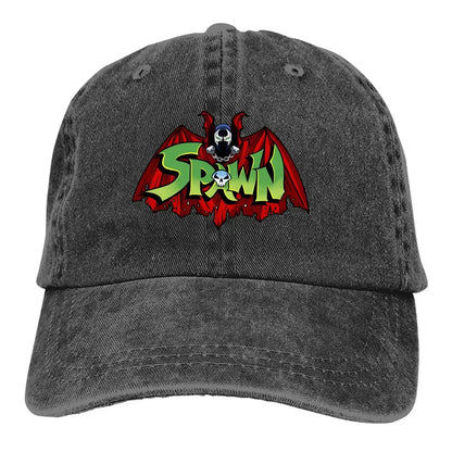 Washed Men's Baseball Cap Spawn-Bat Trucker Dad Hat Spawn Comic Golf Hats