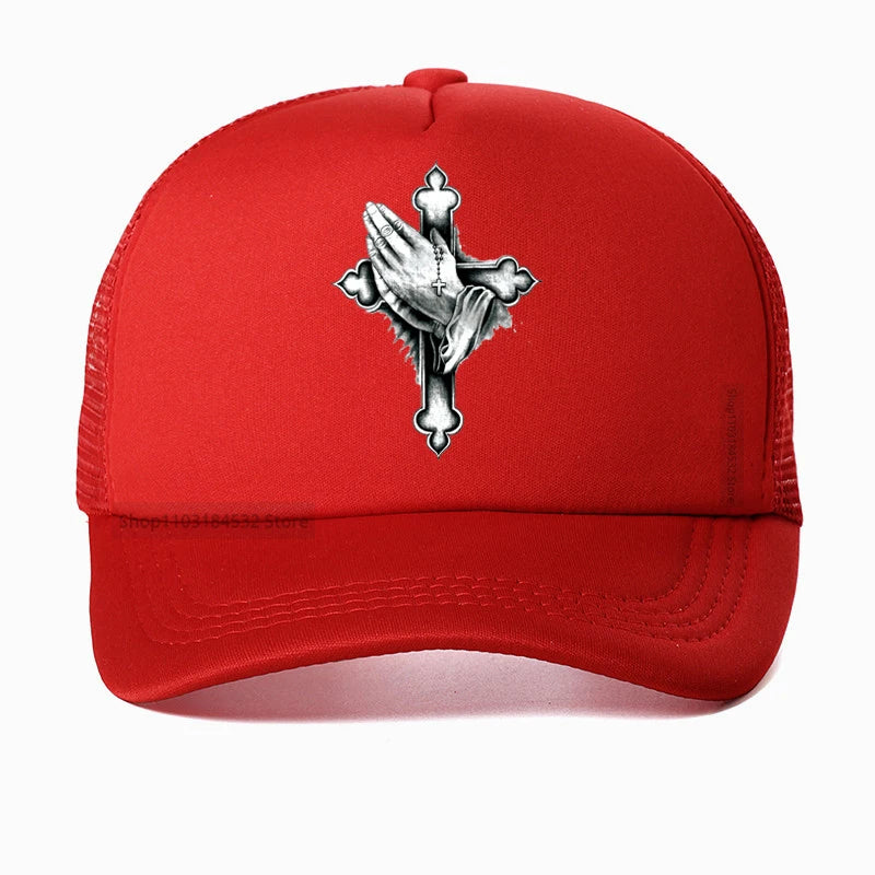 Christian Prayer Jesus Mesh Baseball Cap