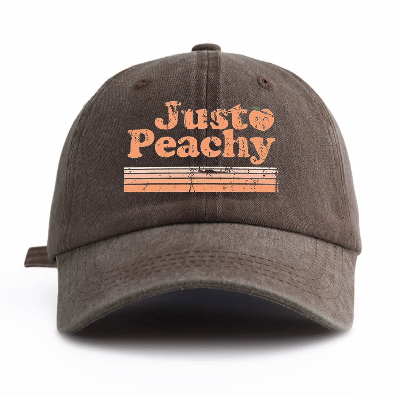 JUST PEACHY Print Washed Baseball Cap for Adults