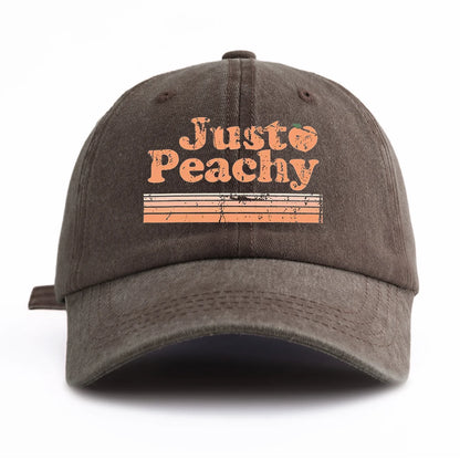 JUST PEACHY Print Washed Baseball Cap for Adults