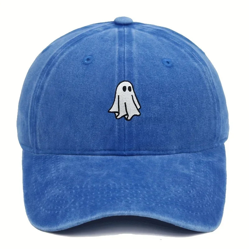 Halloween Embroidered Baseball Hat with Cute Ghost for Men and Women