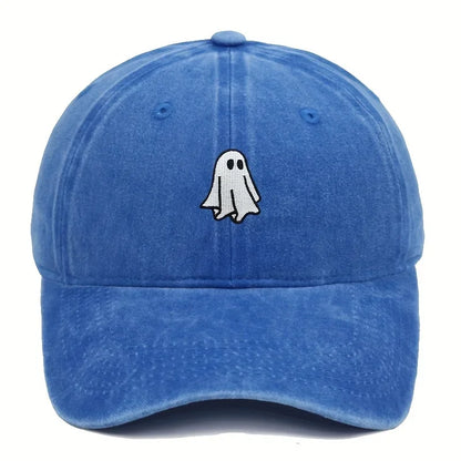 Halloween Embroidered Baseball Hat with Cute Ghost for Men and Women