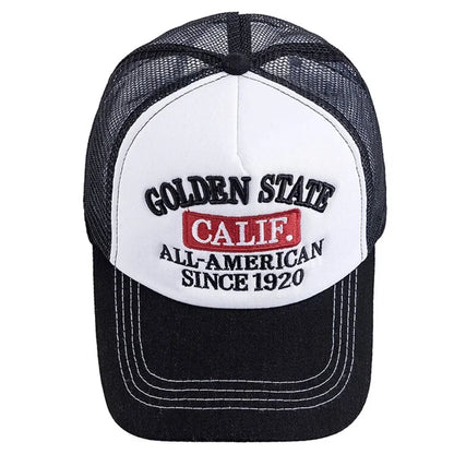 Golden State California Embroidered Mesh Baseball Cap