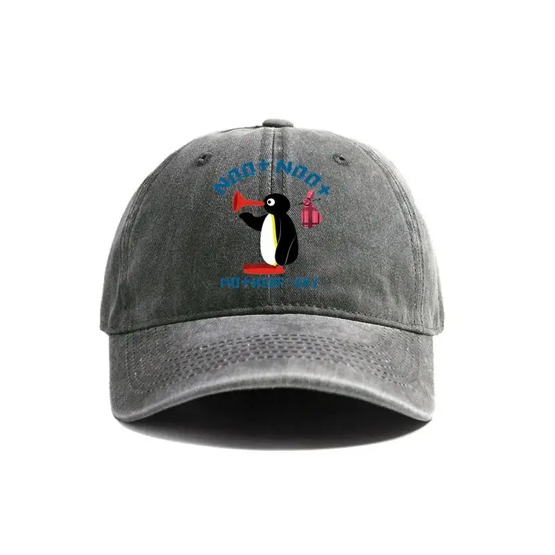 Noot Noot Pingu Distressed Baseball Cap Angry Pingu
