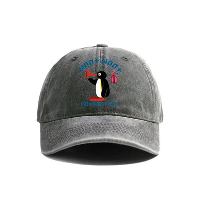 Noot Noot Pingu Distressed Baseball Cap Angry Pingu