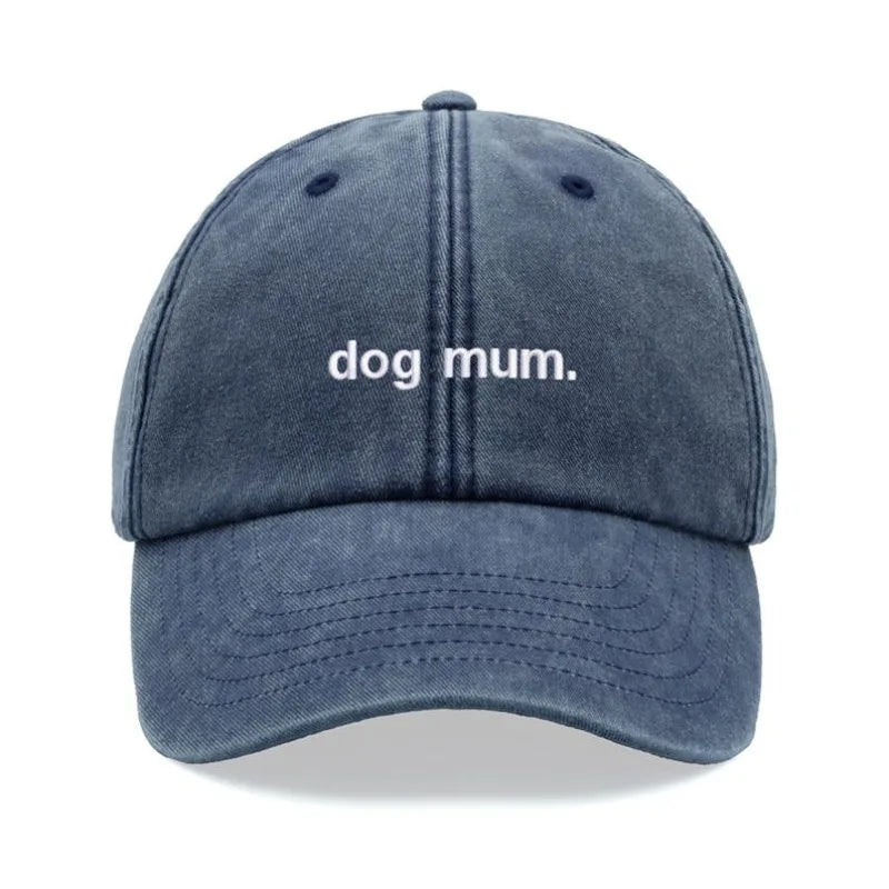 "dog mum. " Vintage Washed Kanye Baseball Cap For Women