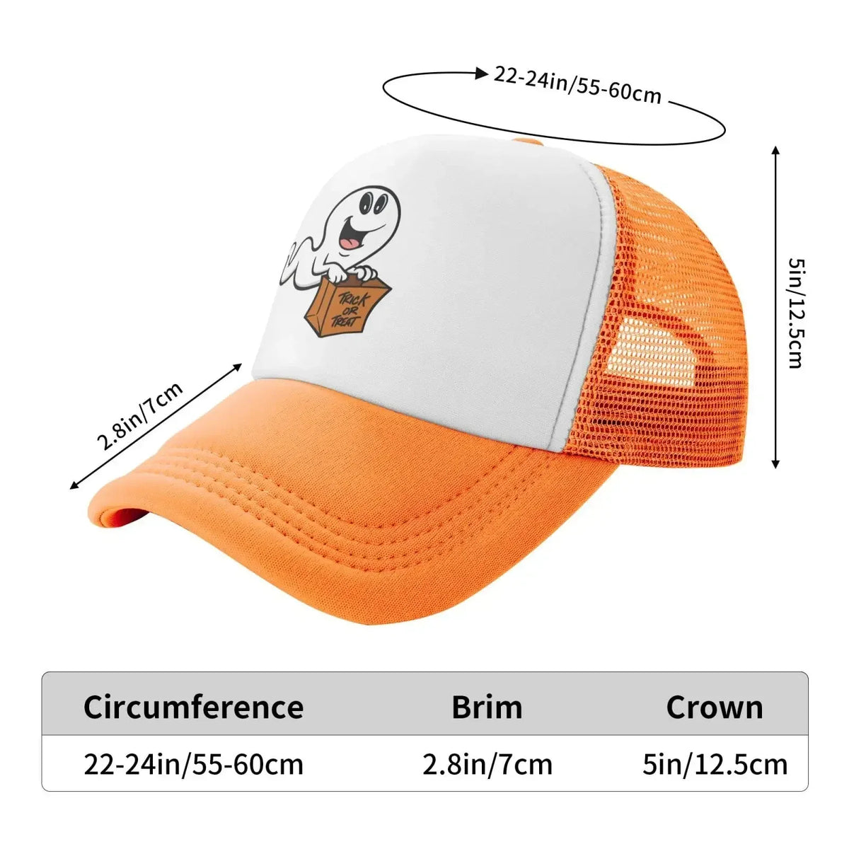 New Mesh Dad Hat Adjustable Washed Trick or Treat Ghost Baseball Cap