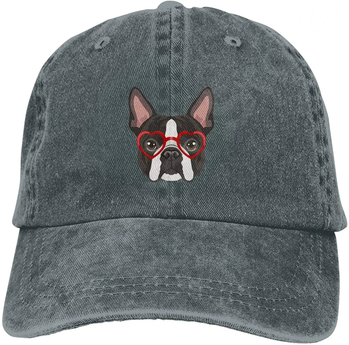 Boston Terrier Washed Baseball Cap