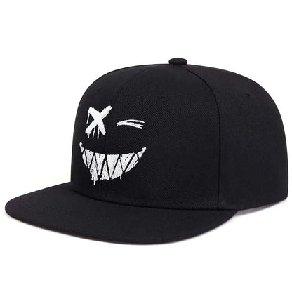 Unisex Personality Ghost Expression Embroidery Hip-hop Hats Snapback Caps