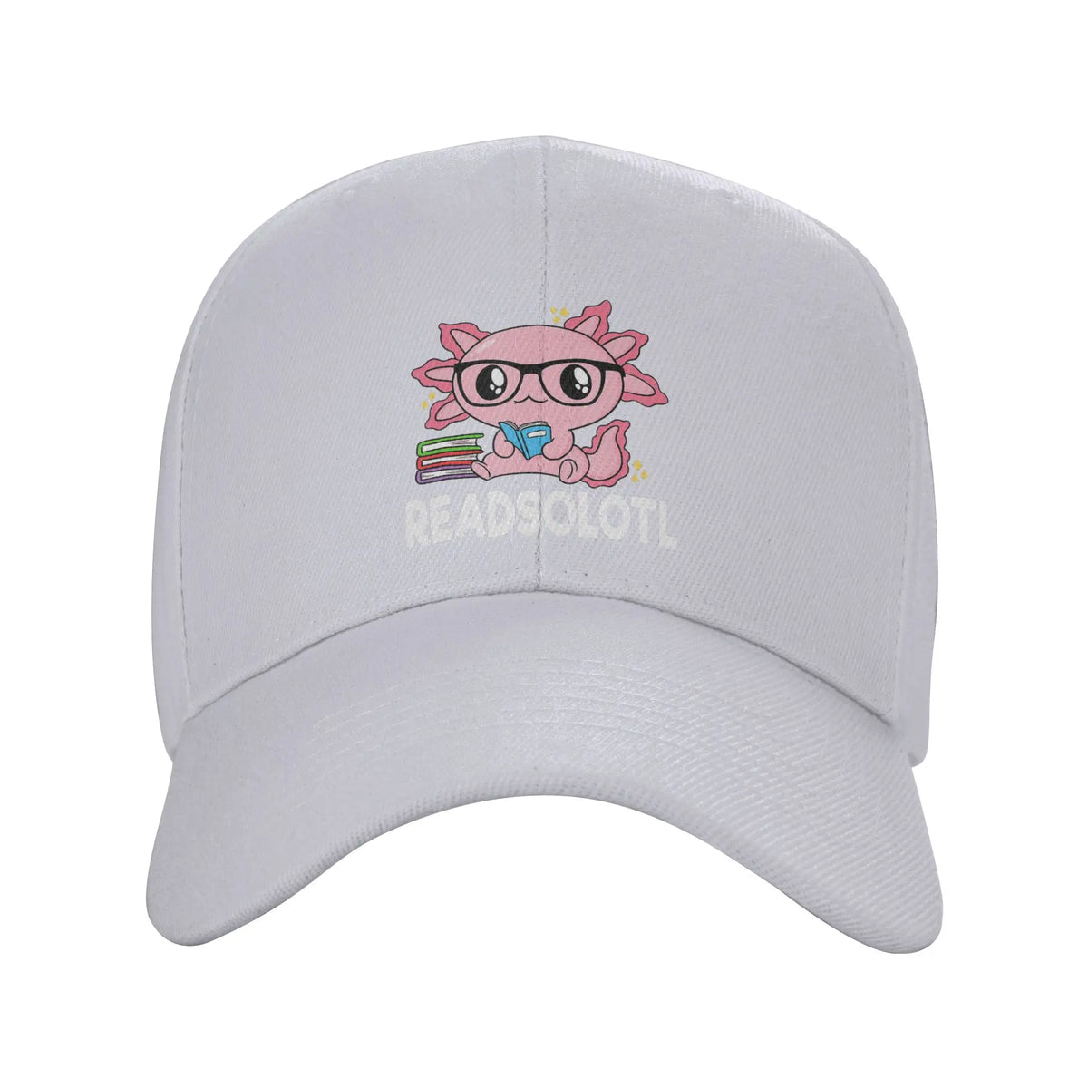Readsolotl Axolotl Book Lover Funny Reading Baseball Cap