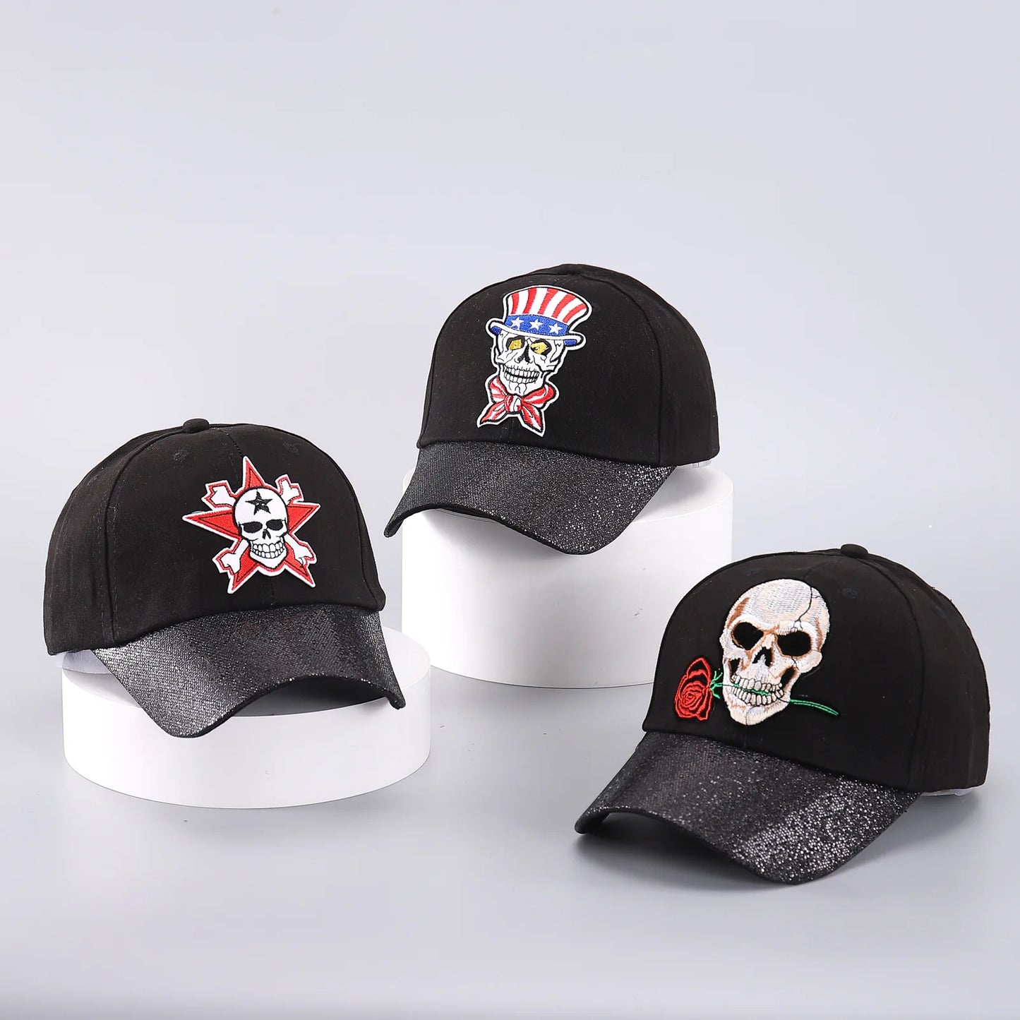 Skull Baseball Cap Halloween Party Funny Scary Expression Design