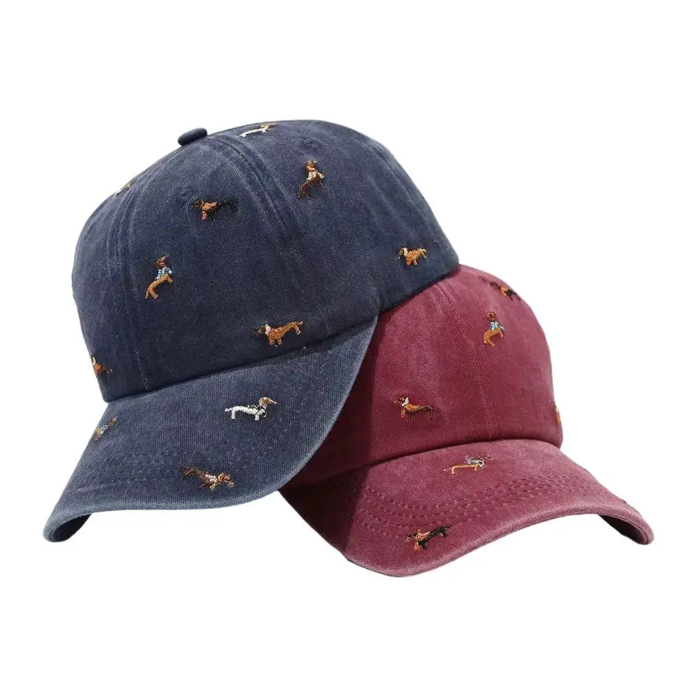 Fashion Embroidery Puppy Baseball Cap