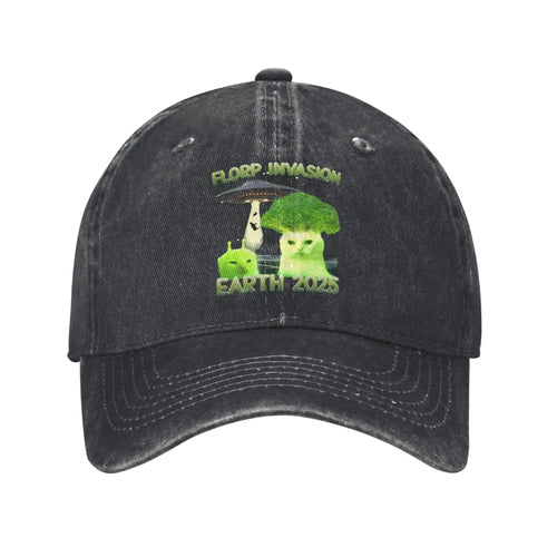 Summer Funny Alien Brainrot Cat Dank Meme Baseball Cap
