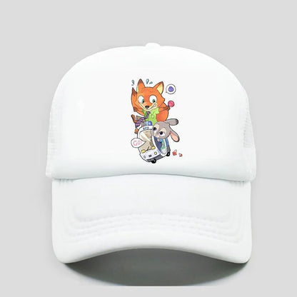 Cartoon Anime Print Baseball Cap Zootopia Judy Nick Sun Mesh Hat