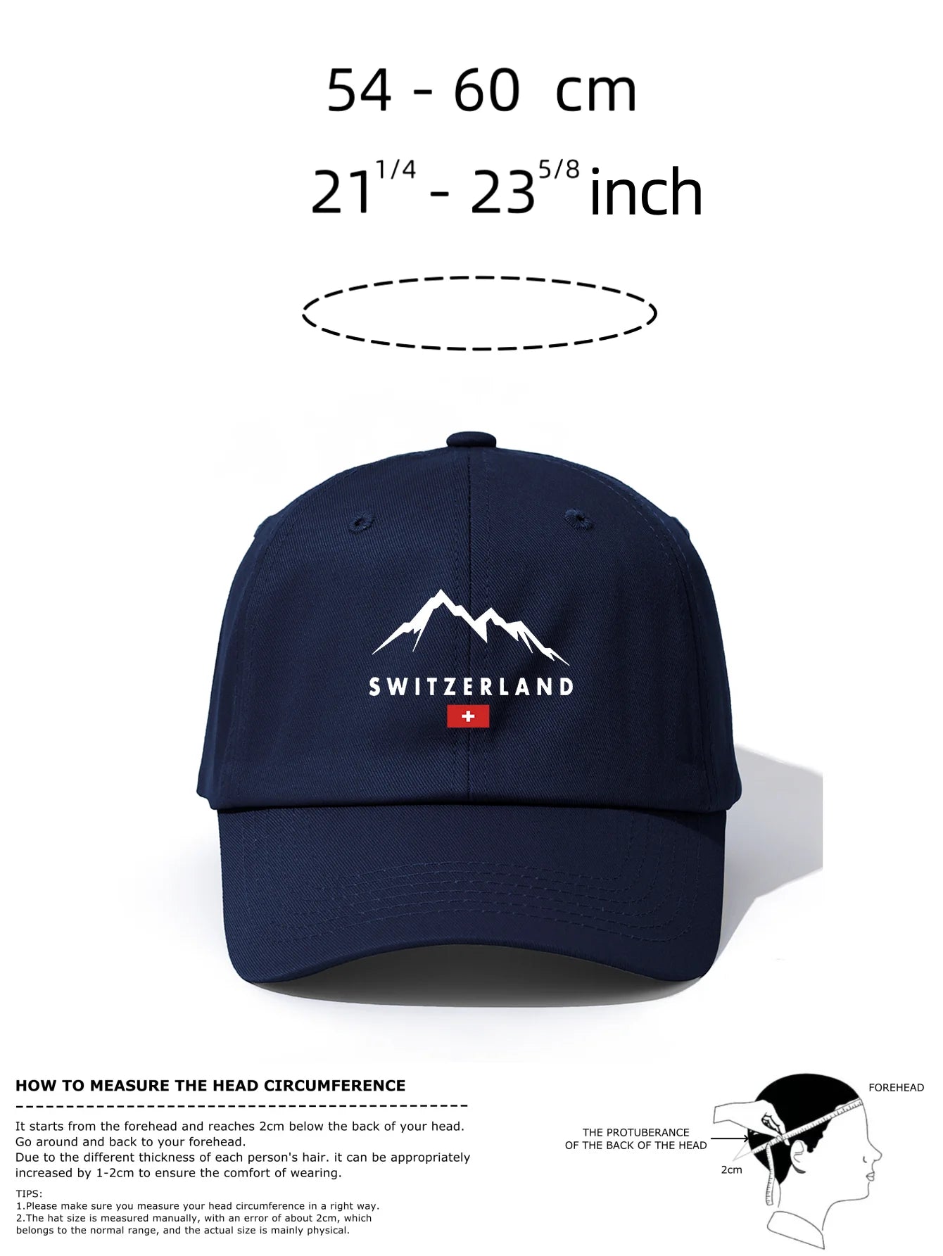 SWITZERLAND Print Baseball Cap For Adults