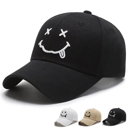 Men Women Smile Face Embroidery Baseball Caps