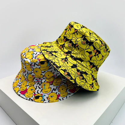 New Unisex Print Yellow Duck Bucket Hats