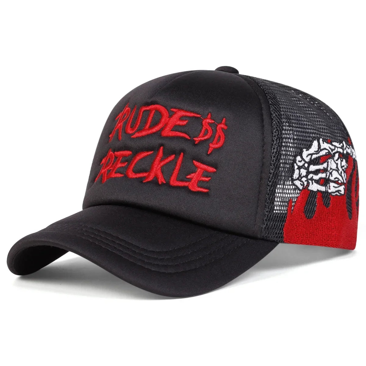 Unisex RUDE RECKLE Letter Embroidery Baseball Caps
