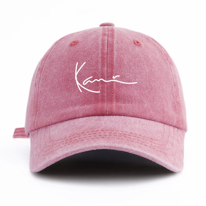 K Print Washed Baseball Cap For Adults