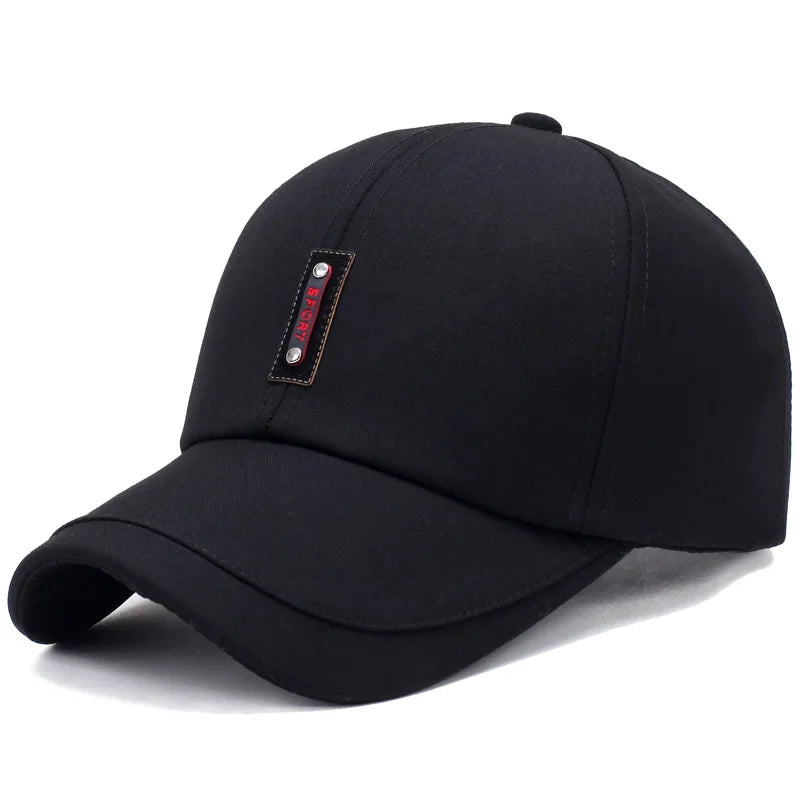 New Black Baseball Caps For Men Women Sunhat Solid Letter Sunscreen Cap