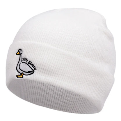 Cute Duck Embroidered Knitted Hat, Warm For Men and Women In Autumn And Winter