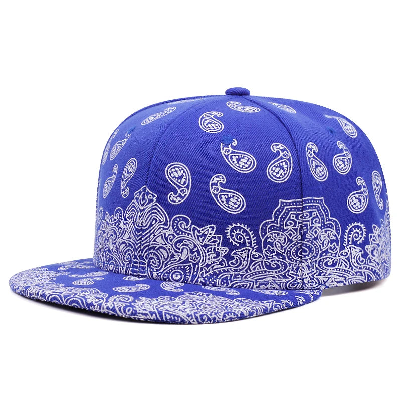 New Fashion West Coast Cashew Flower Printing Snapback Cap