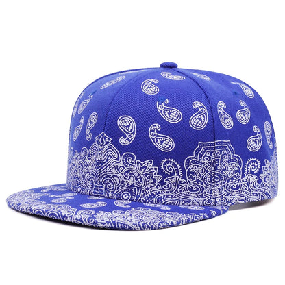 New Fashion West Coast Cashew Flower Printing Snapback Cap
