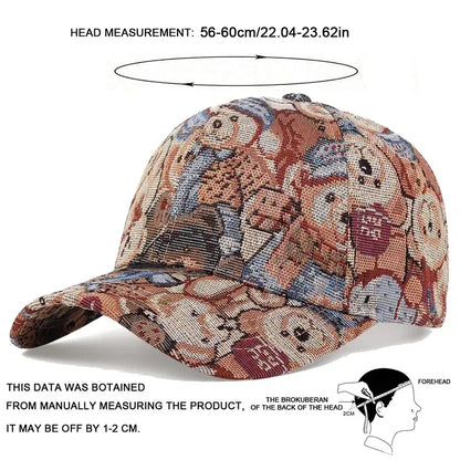 Cartoon Bear Allover Print Baseball Cap