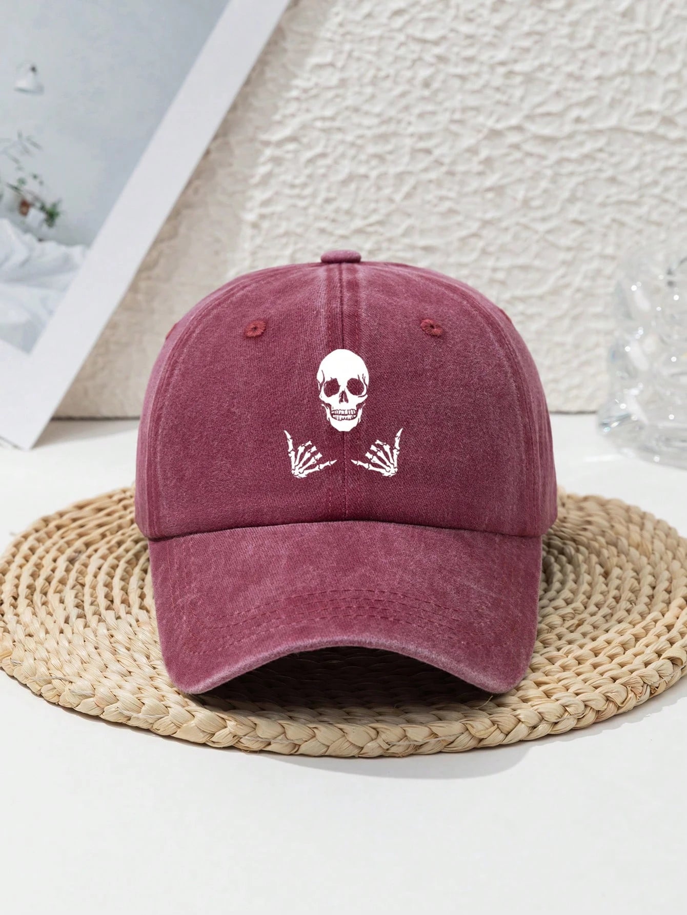 Skull Print Baseball Cap For Men And Women