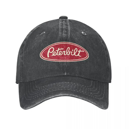 Peterbilt Truck Car Racing Vintage Baseball Cap Vintage Distressed Denim
