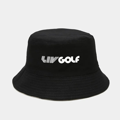 Golf Printed Bucket Hats Couple's Breathable Light Weight Foldable Sun Cap
