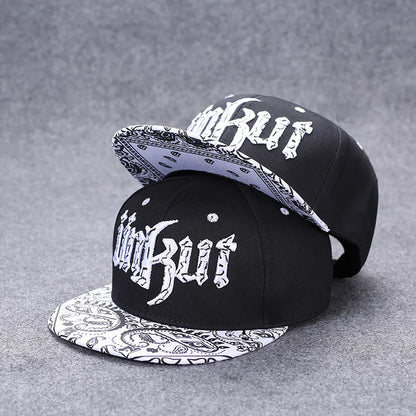 Flat Brim Snapback Cap Hard Top Unisex Streetwear Hip Hop Hat for Men Women