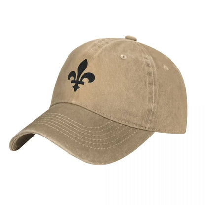 Quebec France Royal Washed Baseball Cap Fleur De Lis Lily