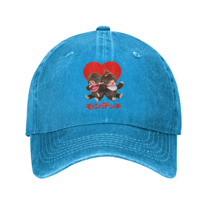 Monchhichi Valentine's Day Cute Little Fluffy Duo Sun Baseball Cap