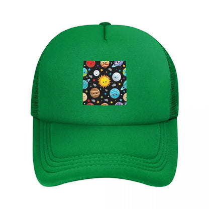 Kawaii Planets Cute Solar System Mesh Baseball Caps