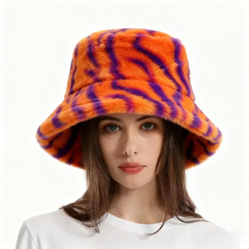 Winter Fluffy Bucket Hats With Fleece-Lined