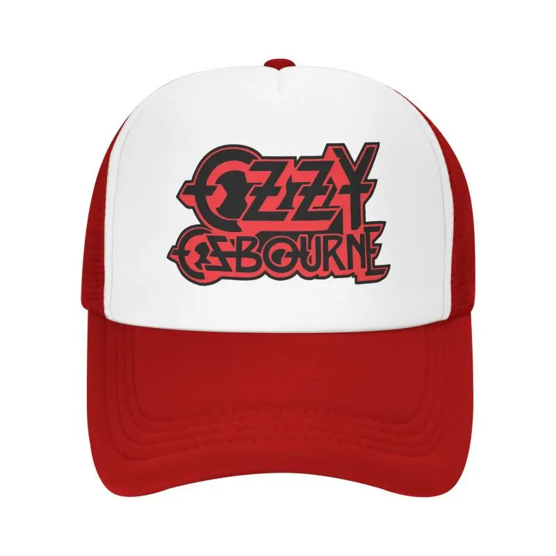 Custom Ozzy Osbourne Metal Hard Rock Print Mesh Baseball Cap