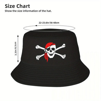 Custom Unisex Jolly Roger Skull Cross Bones Flag Bucket Hat