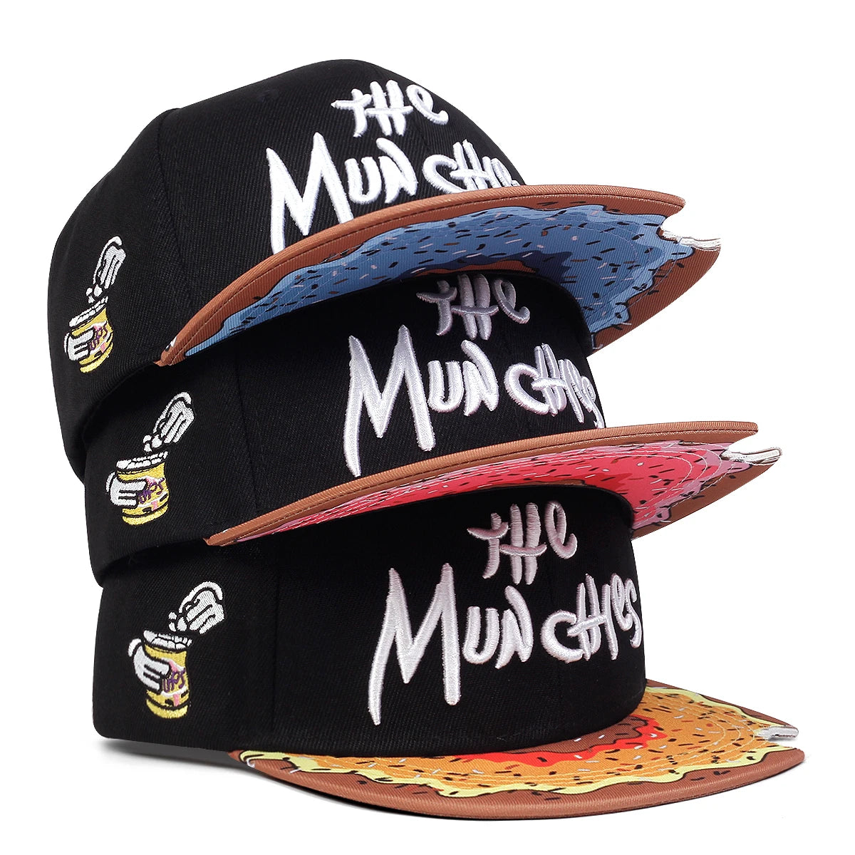 Fashion THE MUNCHIES Snacks Pink Snapback Hat Men Women Adult