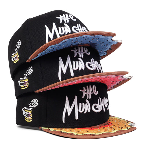 Fashion THE MUNCHIES Snacks Pink Snapback Hat Men Women Adult