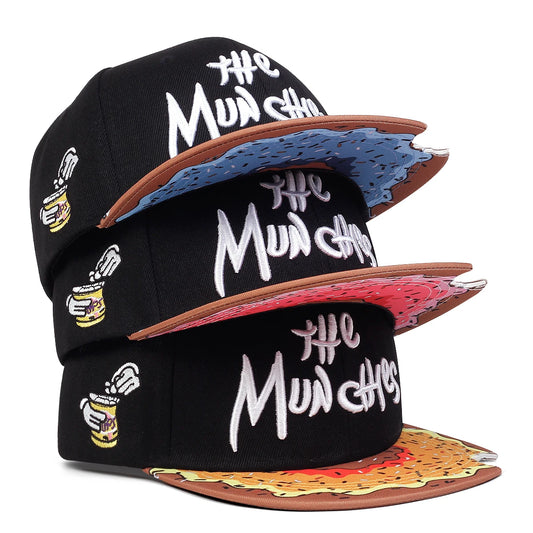 Fashion THE MUNCHIES Snacks Pink Snapback Hat Men Women Adult