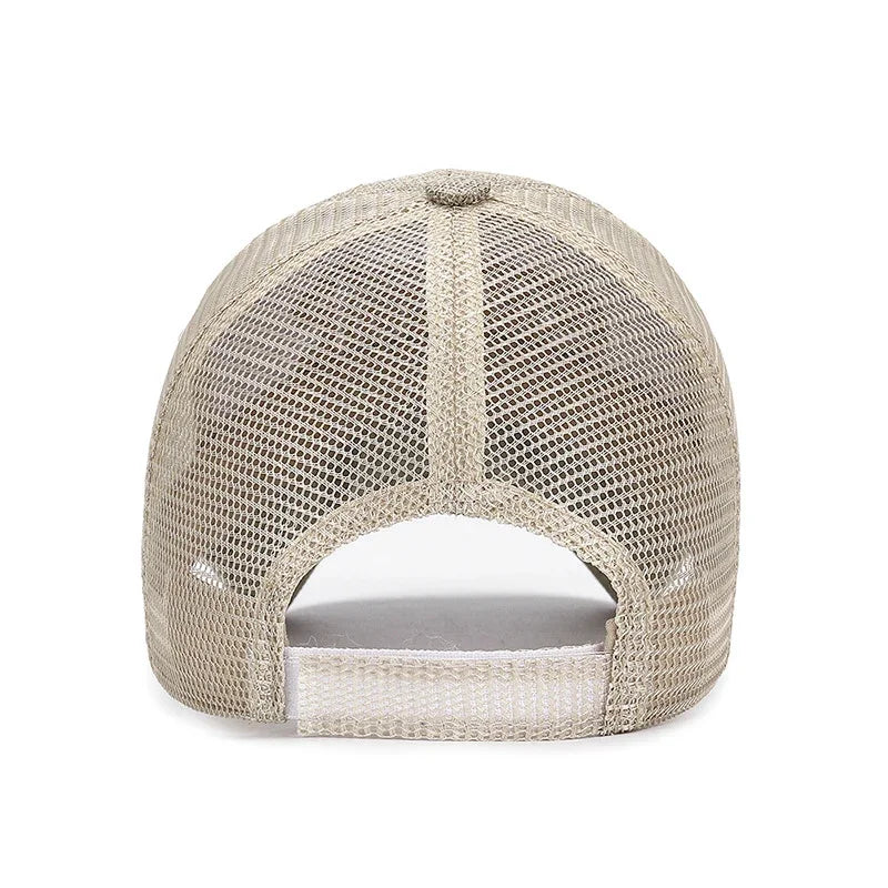 New Fashion Outdoor Sport Baseball Cap Linen Mesh Fabric Embroidery